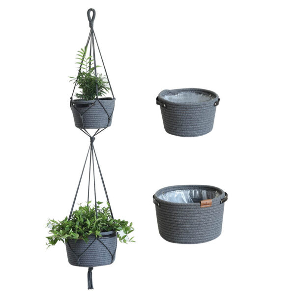 Double Hanging Basket for Plants – Tiered Indoor & Outdoor Planter for Live & Faux Greenery - Image 4