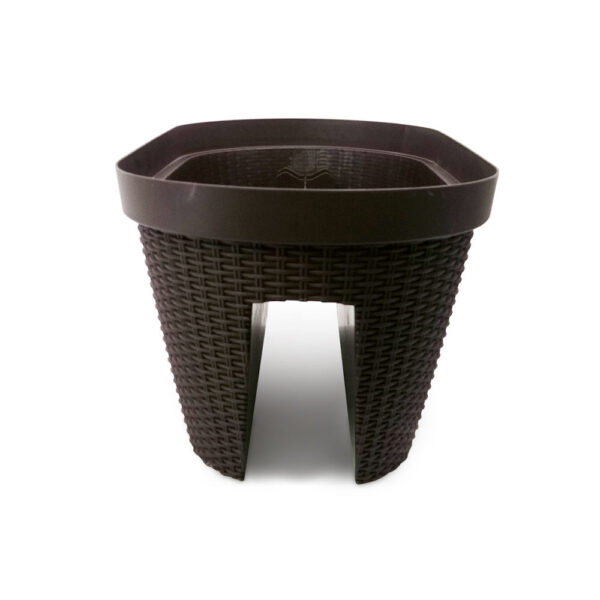 Large Hanging Rattan Rail Flower Pots – Weatherproof Plastic Planters for Balcony & Fence - Image 6