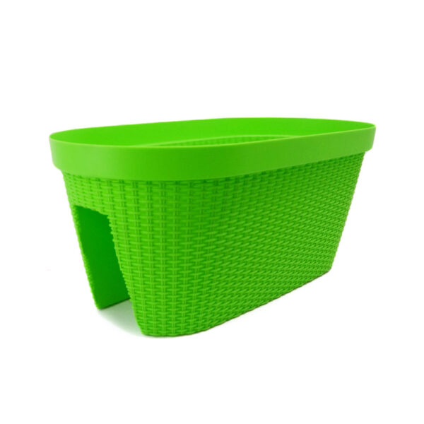 Large Hanging Rattan Rail Flower Pots – Weatherproof Plastic Planters for Balcony & Fence - Image 8