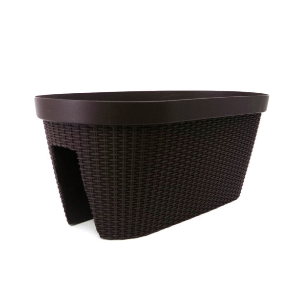 Large Hanging Rattan Rail Flower Pots – Weatherproof Plastic Planters for Balcony & Fence - Image 9