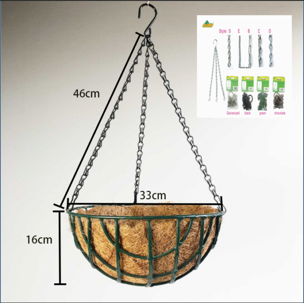 Hanging Metal Plant Baskets with Coco Liners – Decorative Chain Planters for Indoor & Outdoor Use - Image 5