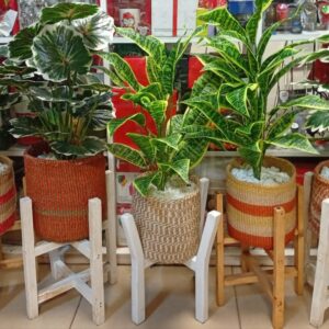 Add a Touch of Nature to Your Space – Basket with Faux Flowers & Stand | Only KSh 2,000