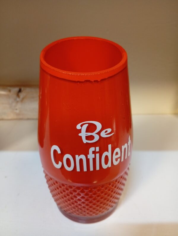 Red Glass Vase – "Be Confident" | Only KSh 500