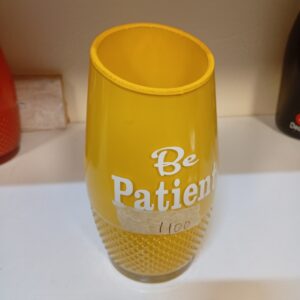 Yellow Glass Vase with “Be Patient” Quote – Bold Minimalist Decor | KSh 1100