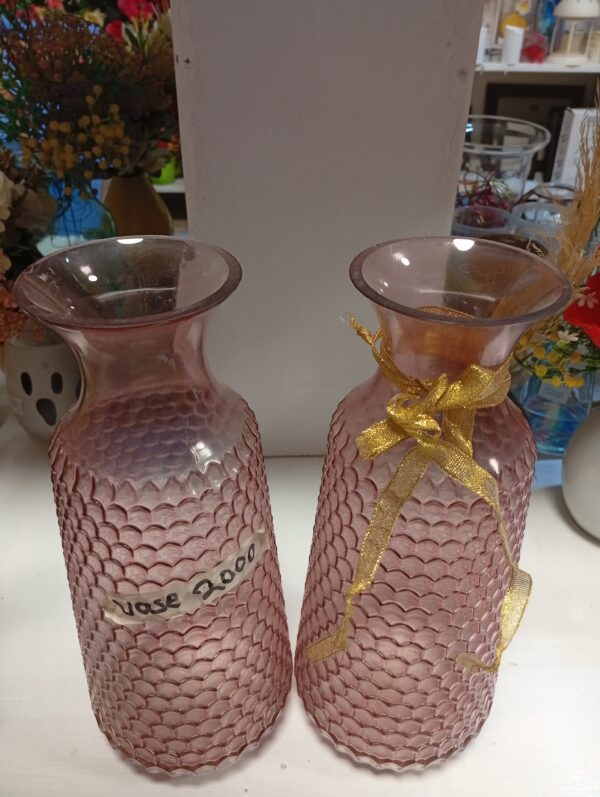 Tinted Pink Glass Vase – Elegant Home Décor at KSh 2,000