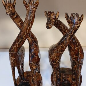Handcrafted Wooden Giraffe Sculptures – Pair for Only KSh 1000