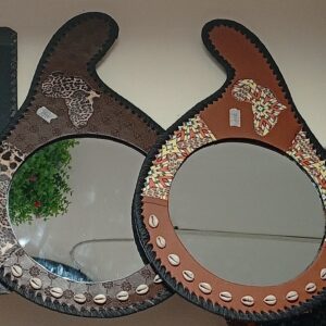 Handcrafted Leather Calabash Mirrors – Only Ksh 1500