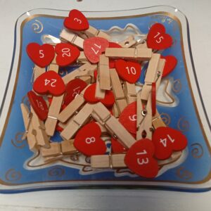 Red Love-Shaped Wood Clips – KSh 10 Each