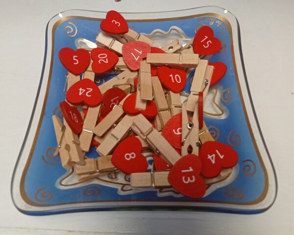 Red Love-Shaped Wood Clips – KSh 10 Each
