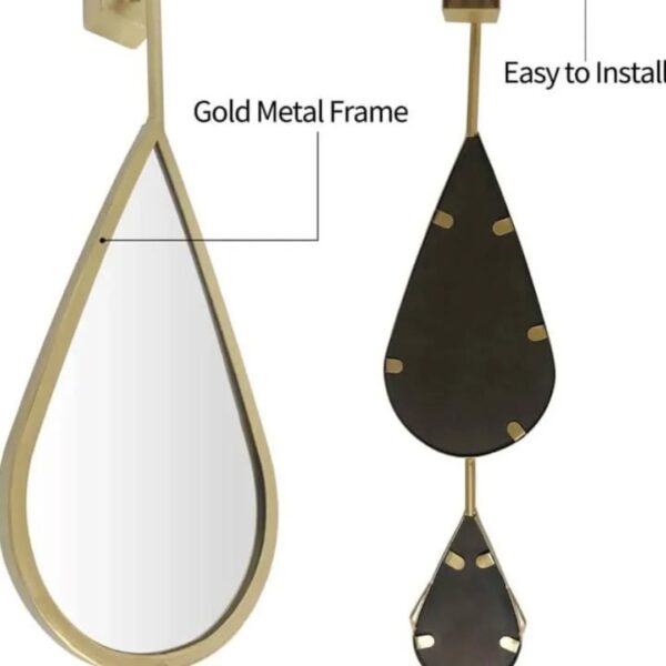 OUSHUAI Set of 5 Gold Teardrop Shaped Wall Mirrors – Elegant Accent for Modern Interiors - Image 4