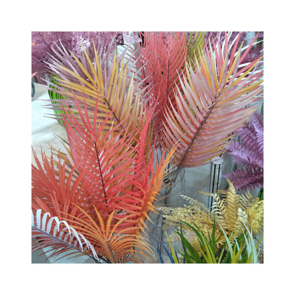 Real Touch Artificial Leaves – Colorful Iron Leaf Edition for Bold, Lasting Décor