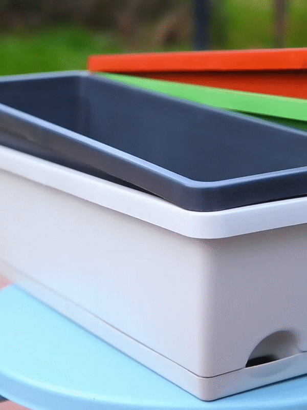Rectangle Planter with Drainage Plate – Modern Window Box for Indoor & Outdoor Plants - Image 2