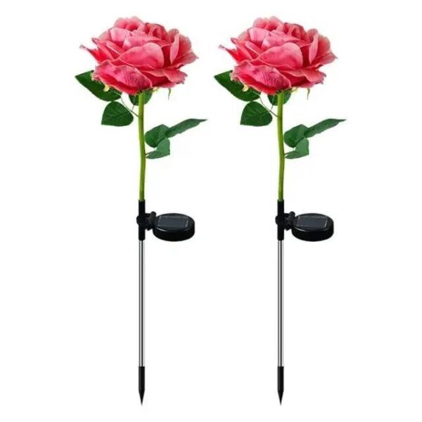 Single Stem Solar Roses with LED Lights – Outdoor Garden Decor (Multiple Colors) - Image 4