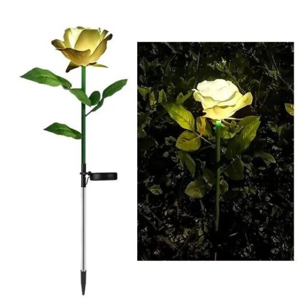 Single Stem Solar Roses with LED Lights – Outdoor Garden Decor (Multiple Colors) - Image 5