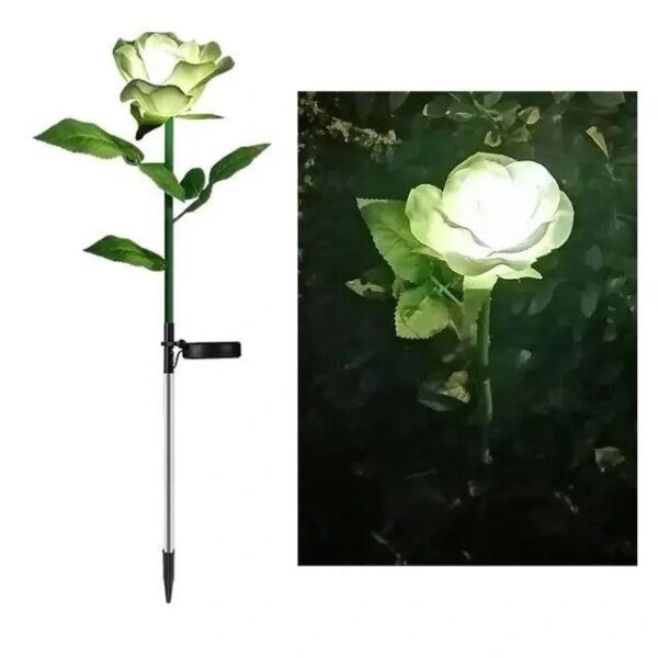 Single Stem Solar Roses with LED Lights – Outdoor Garden Decor (Multiple Colors) - Image 6