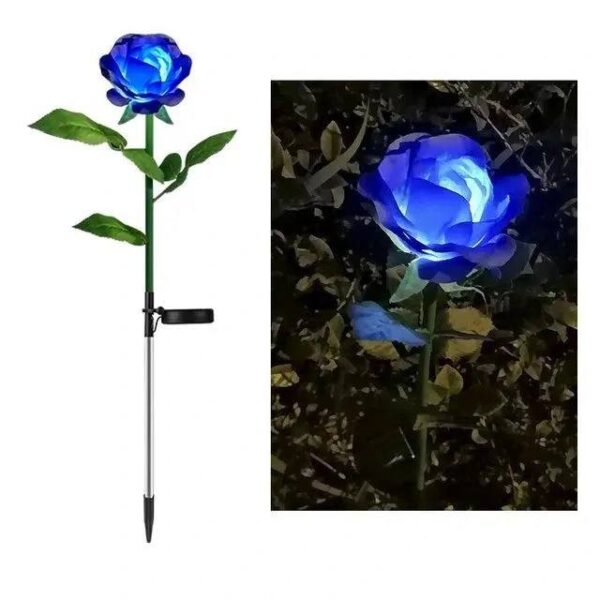 Single Stem Solar Roses with LED Lights – Outdoor Garden Decor (Multiple Colors) - Image 7