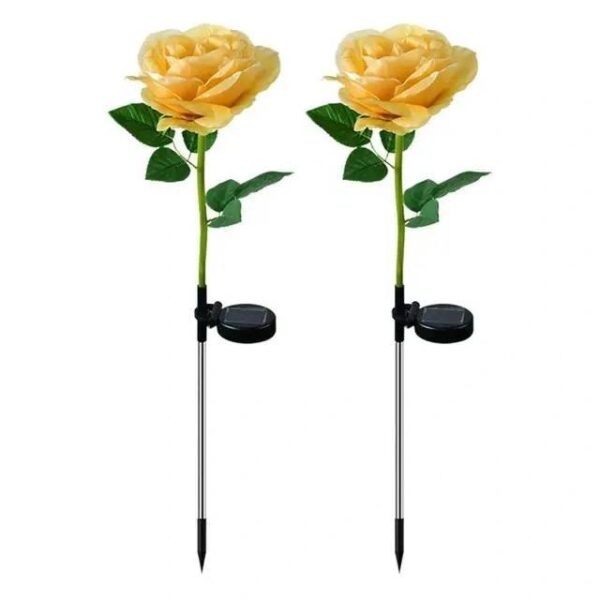 Single Stem Solar Roses with LED Lights – Outdoor Garden Decor (Multiple Colors) - Image 8