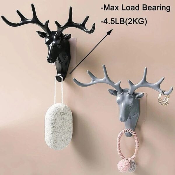 Stylish Plastic Deer Wall Hook – Sleek & Sturdy Wall Organizer - Image 3