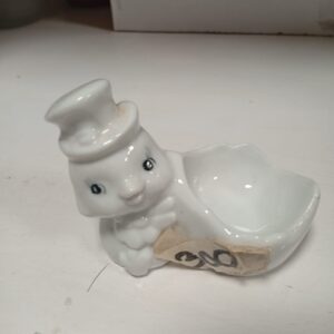 Vintage White Ceramic Bunny Candle Holder – Ex-UK