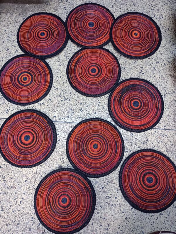 Round Beaded Leather Mats – Elegant & Durable Table Accents - Image 10