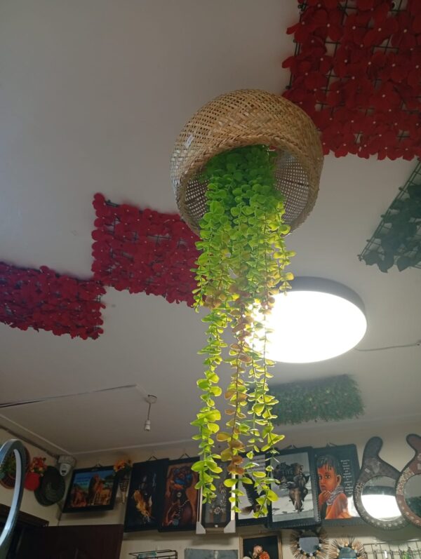 Round Multi-Purpose Woven Charm – Lampshade or Planter Holder! - Image 7