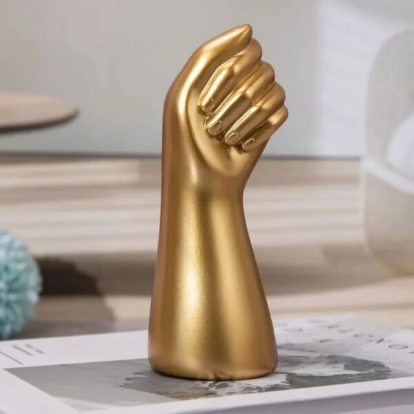 Elegant Ceramic Hand Vases – Gold & White - Image 3